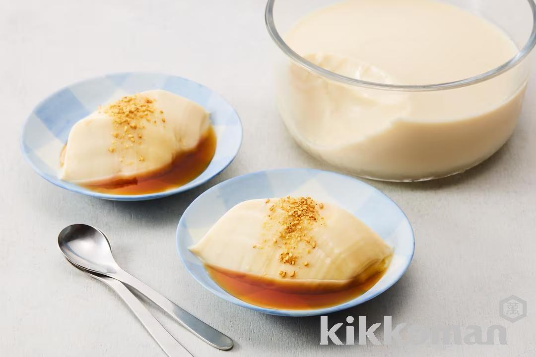 Japanese-Style Soymilk Pudding with Maple Soy Sauce 